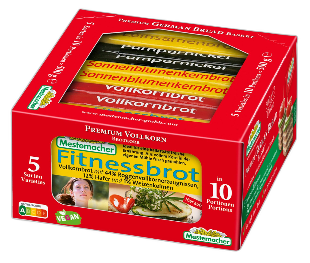 Muffins with vegetables and three kinds of bread from the Premium German Bread Basket